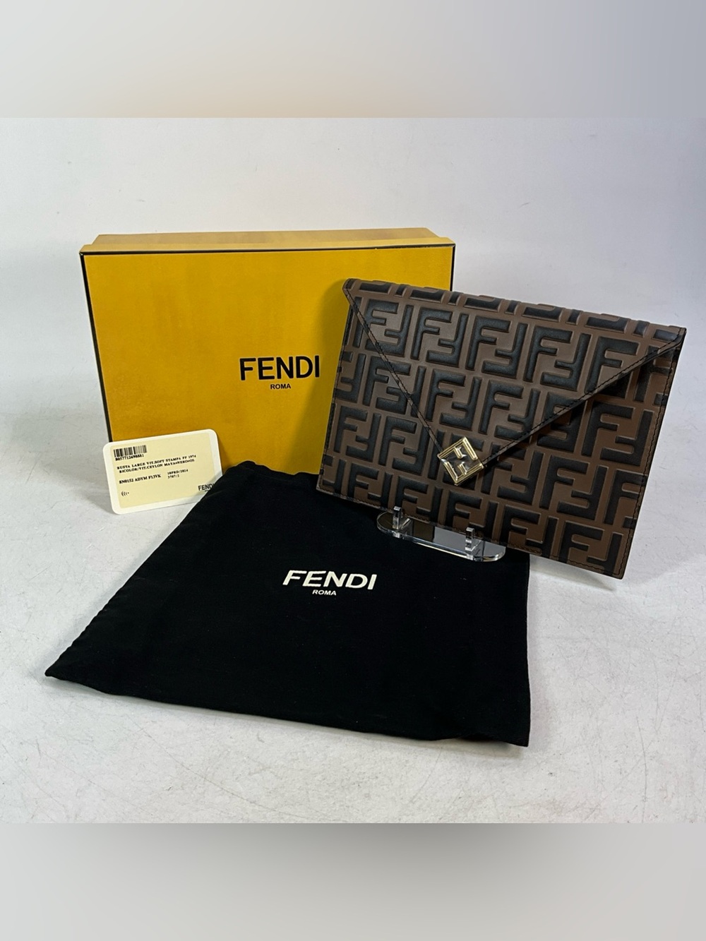 Fendi FF Diamonds Flat Pouch Zucca Print